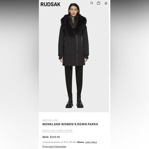 Black Rudsak Winter Jacket